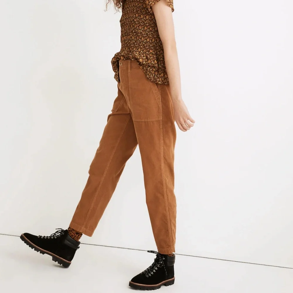 MADEWELL Corduroy Griff Tapered Fatigue Pants Warm Hickory Fall Academia 25
